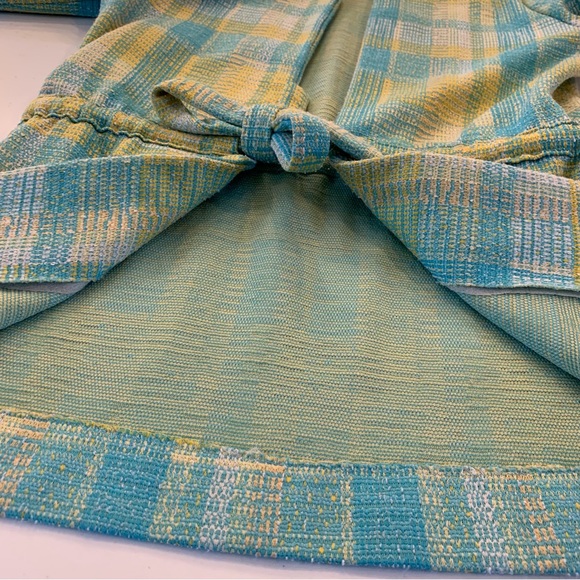 Aqua / Yellow Plaid Tweed Woman’s 2 Piece Skirt Set Vintage Size Medium NO Tags - Picture 11 of 16